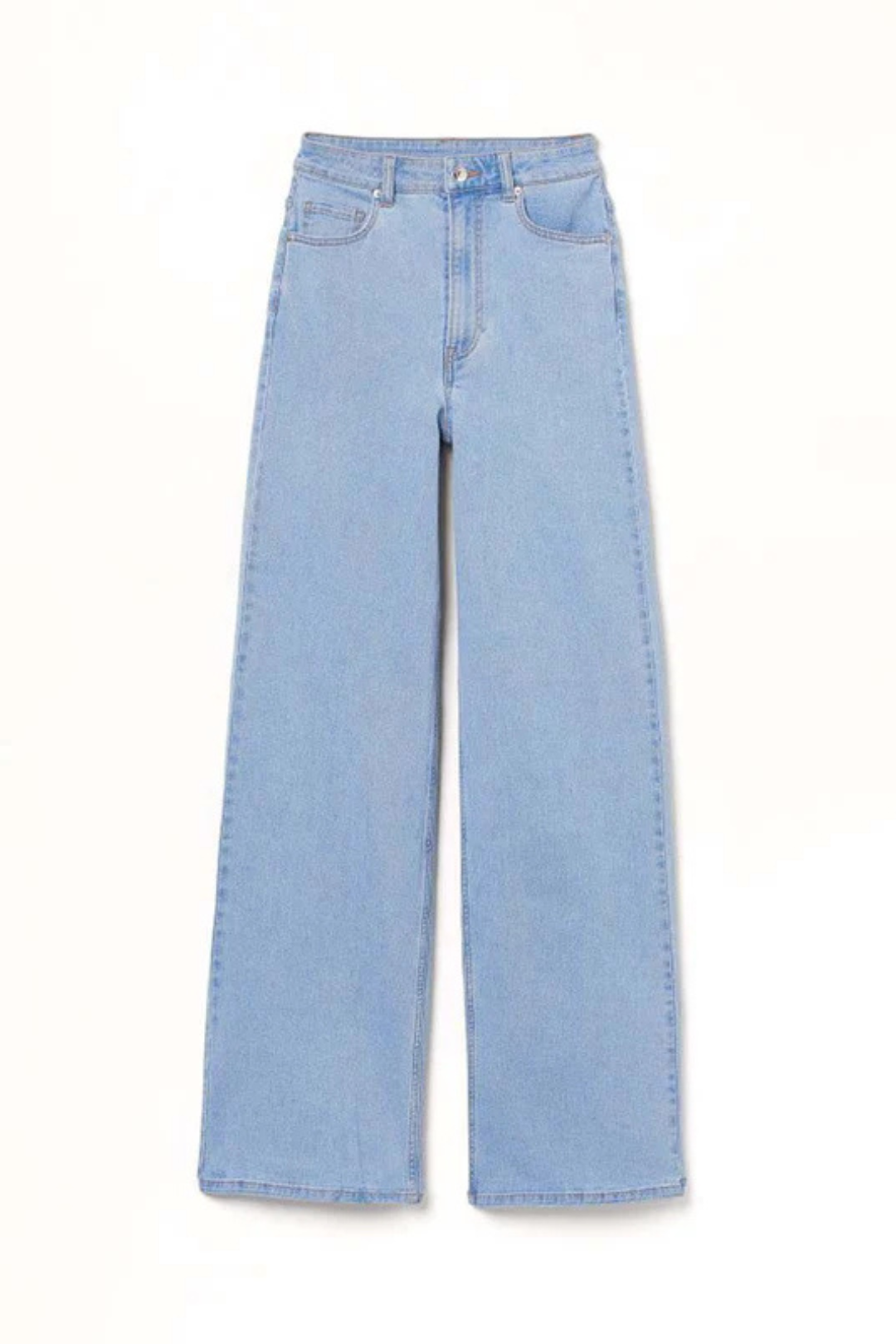 High Waist Wide Leg Jeans (Ice Blue)