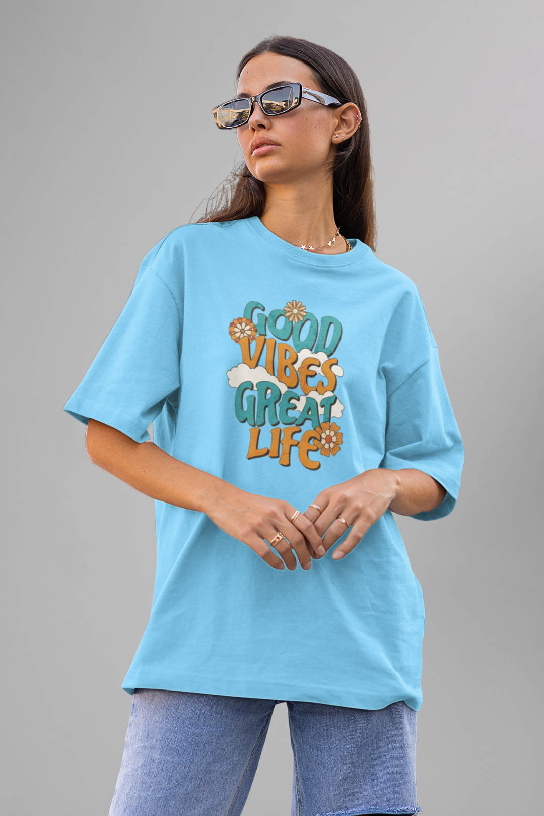 OVERSIZED T-SHIRT SKY BLUE(011)