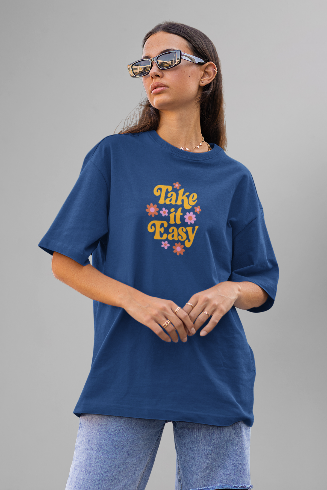OVERSIZED T-SHIRT NAVY BLUE(013)