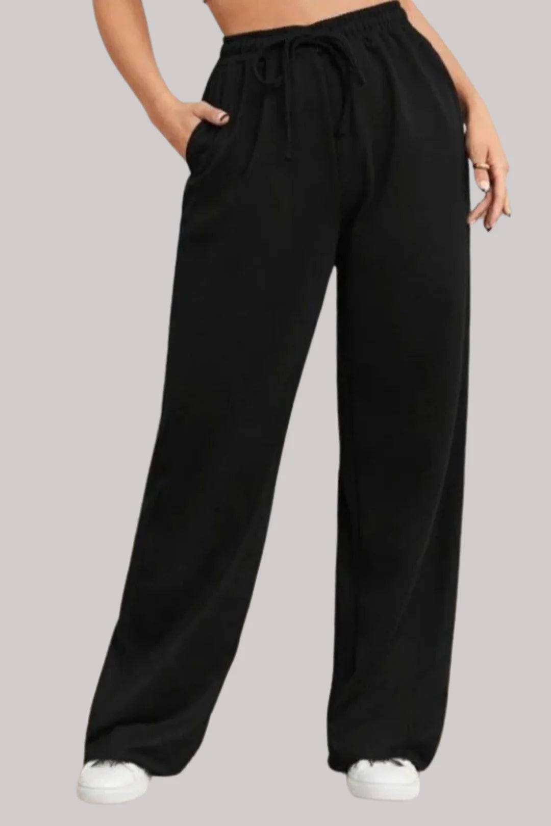 High Waist Wide Leg Flapper Trouser(black)