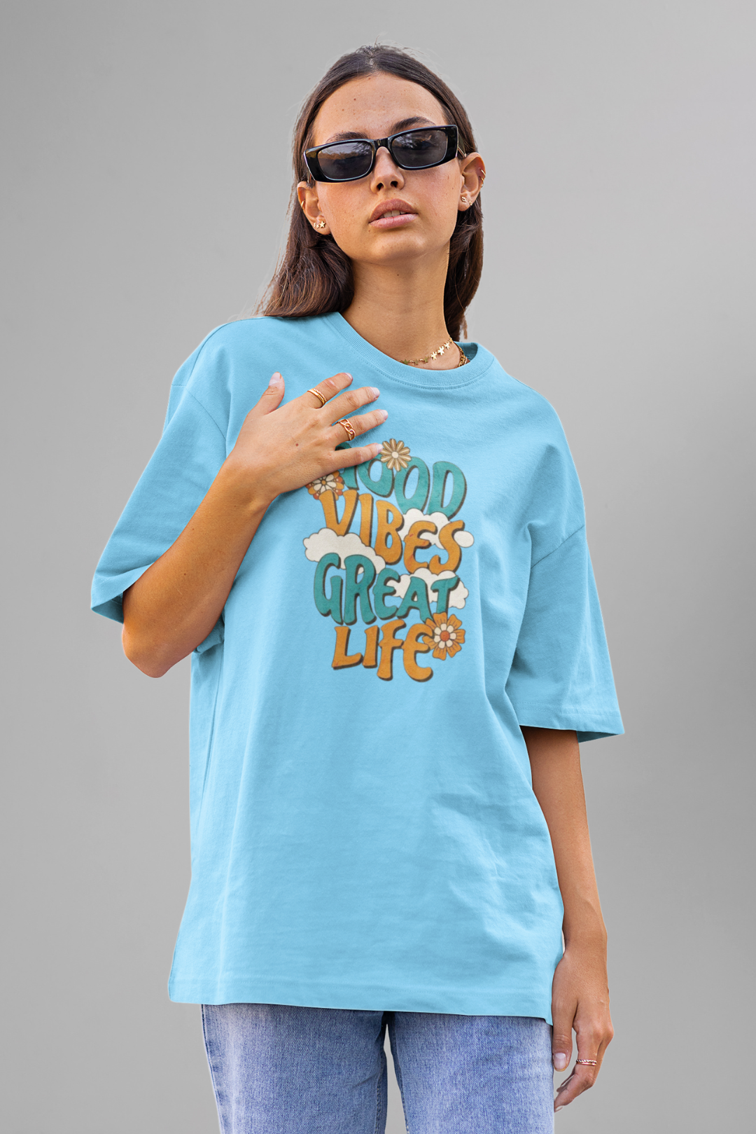 OVERSIZED T-SHIRT SKY BLUE(011)