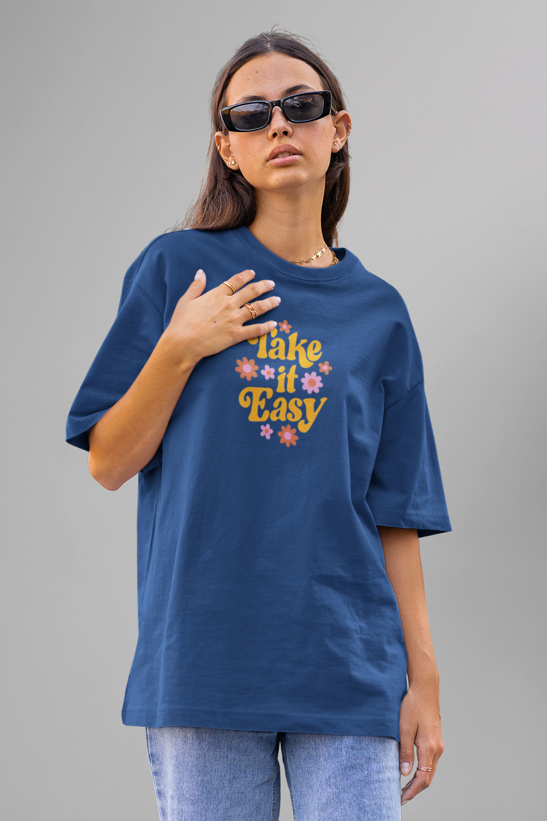 OVERSIZED T-SHIRT NAVY BLUE(013)