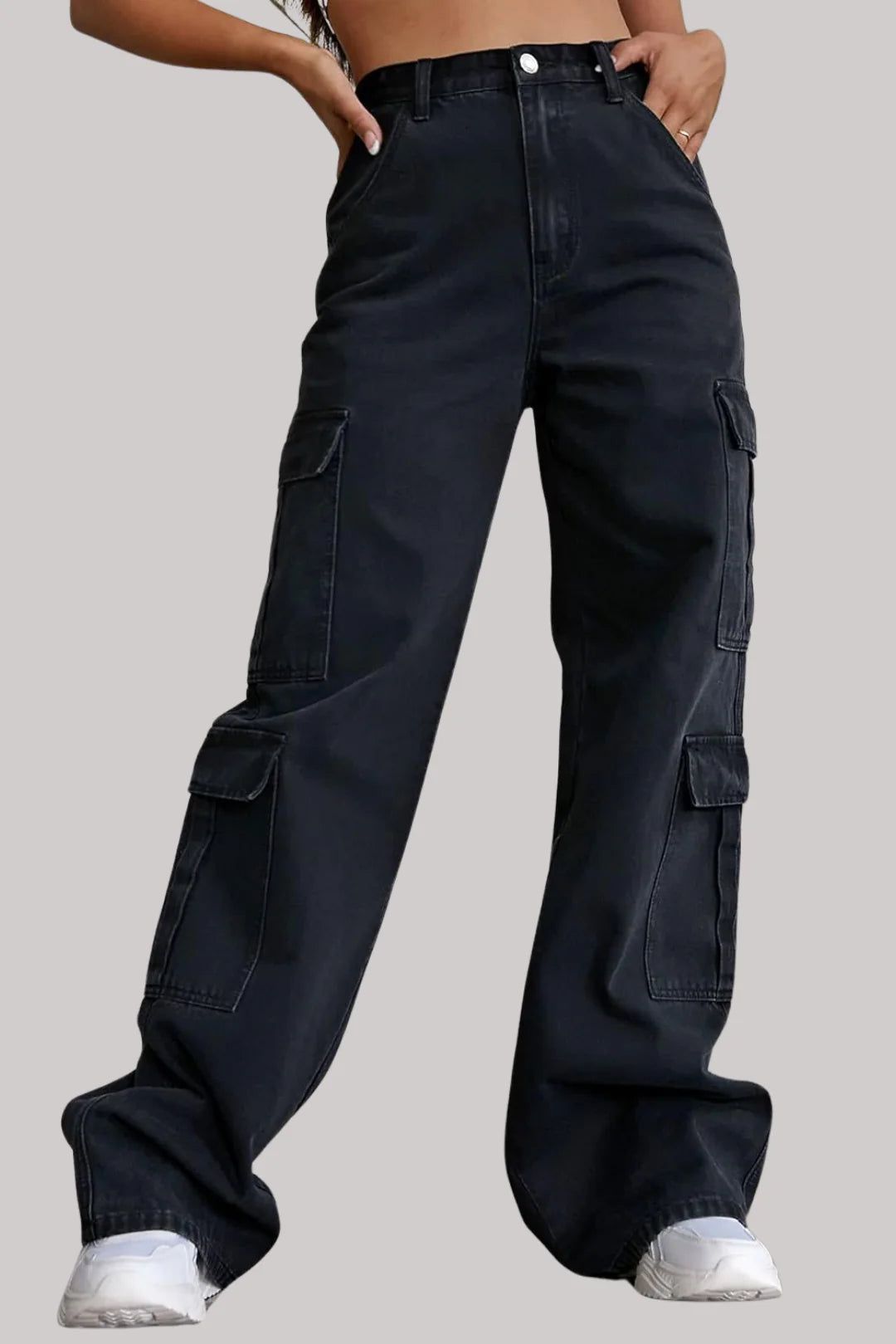 6 Pocket Cargo Jeans (Black)