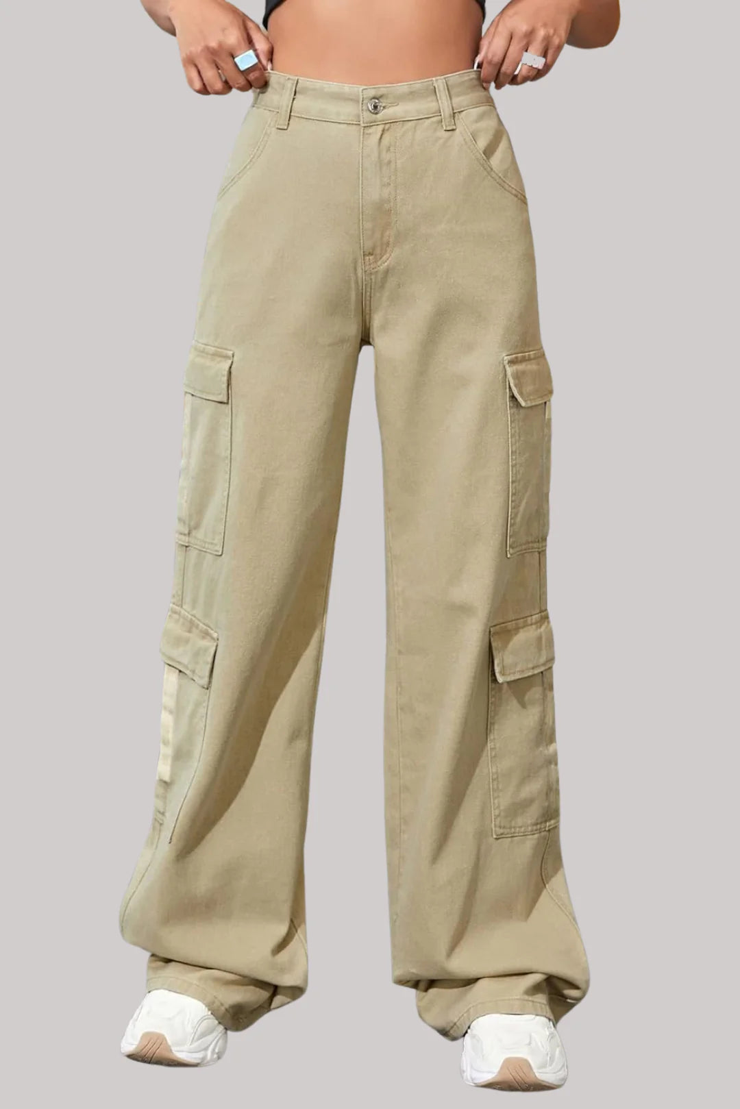 6 Pocket Cargo Jeans (Beige)