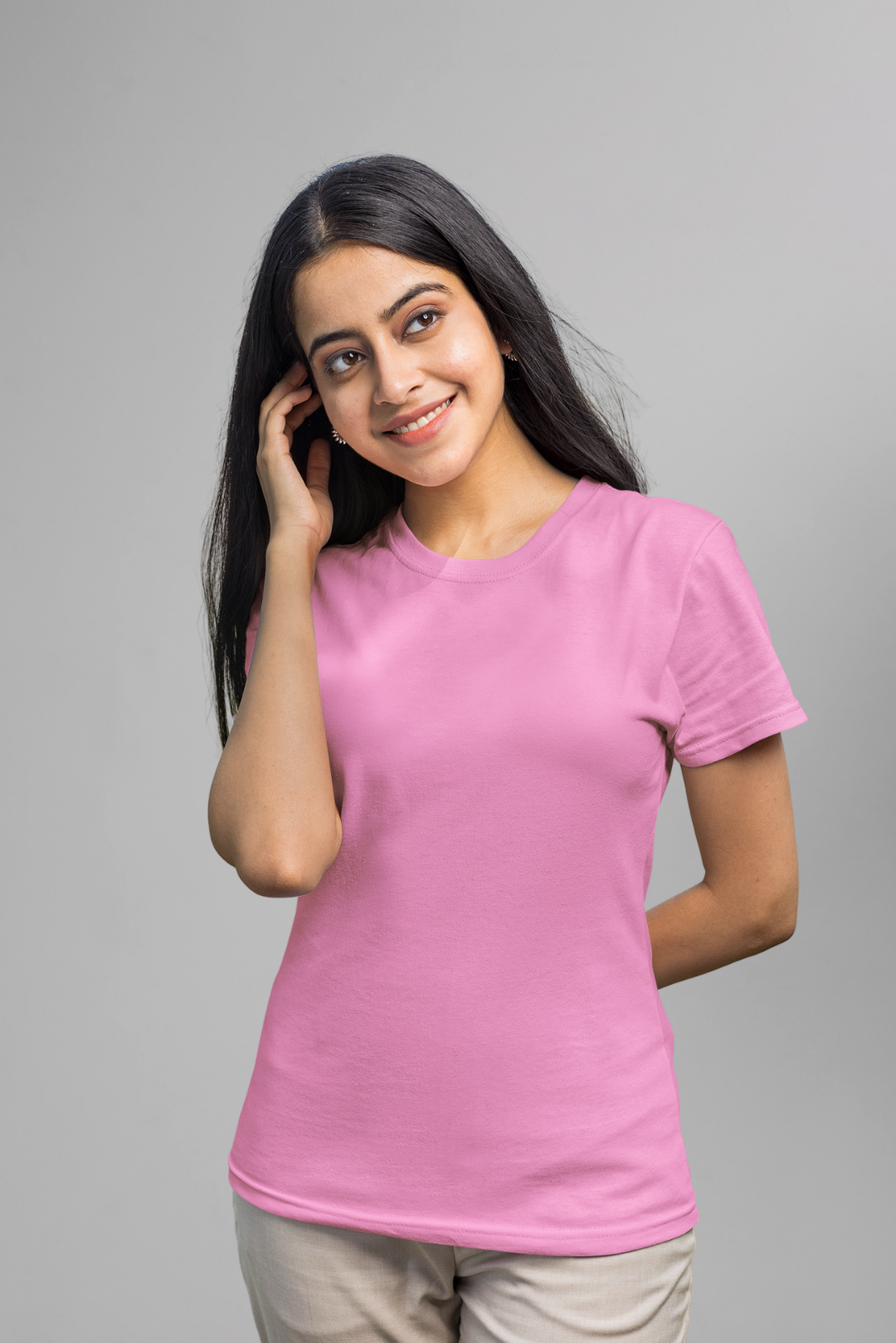 Plain Pink Basic T-shirt 07