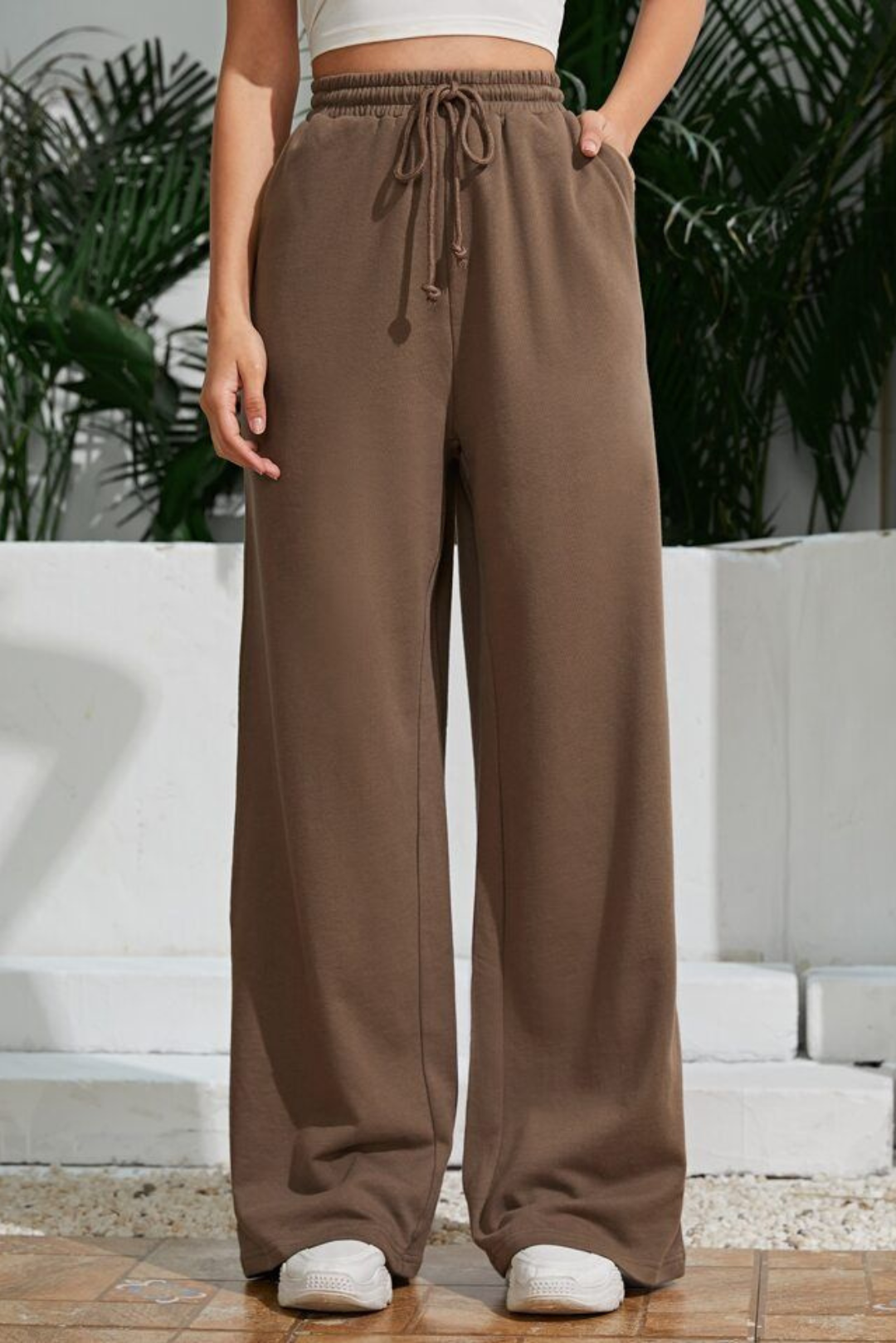 High Waist Wide Leg Flapper Trouser (Brown)