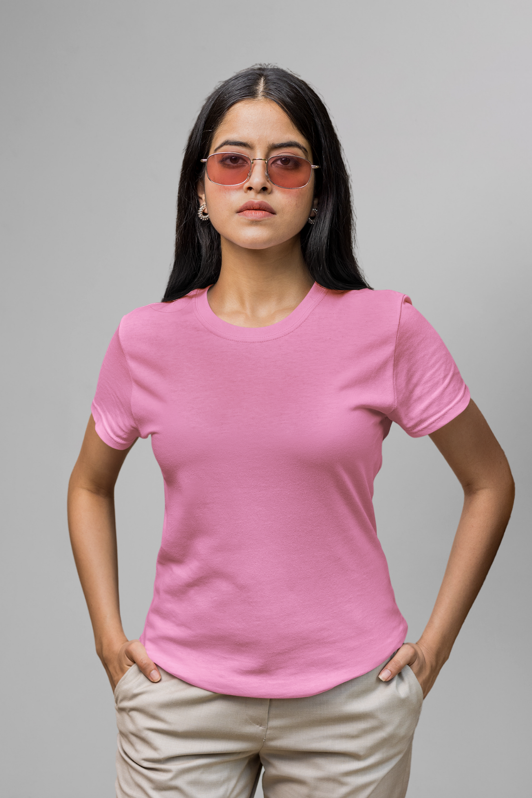 Plain Pink Basic T-shirt 07