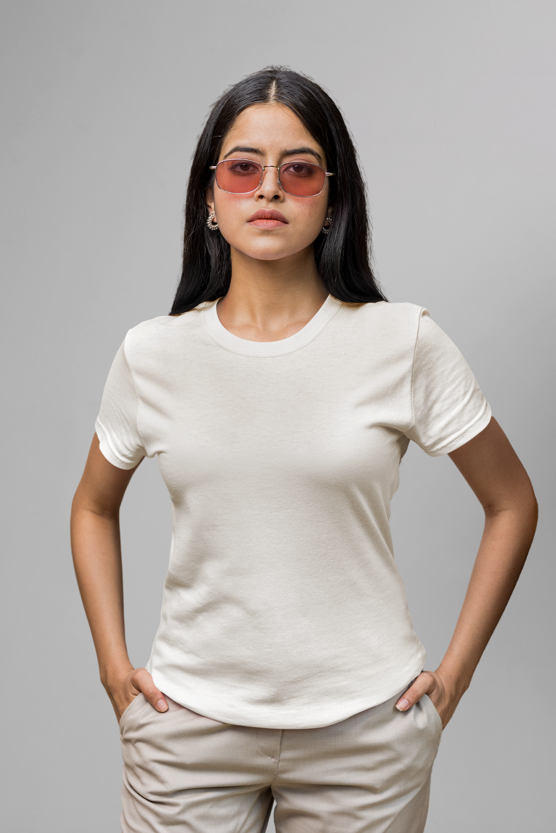 Plain White Basic T-shirt 09