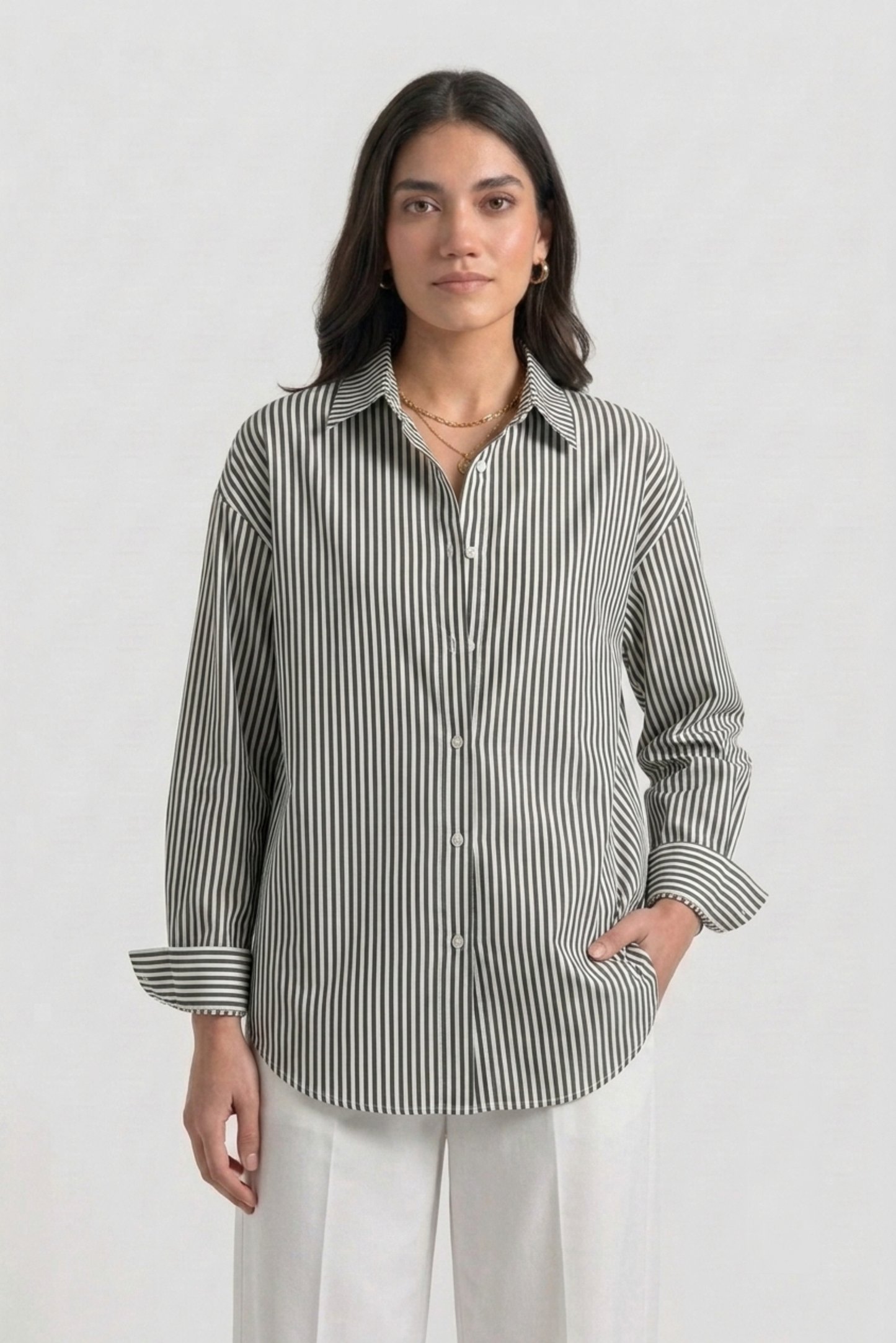 Black Stripes Button-Down Shirt
