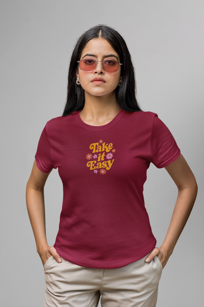 Graphic Maroon Basic T-shirt 023
