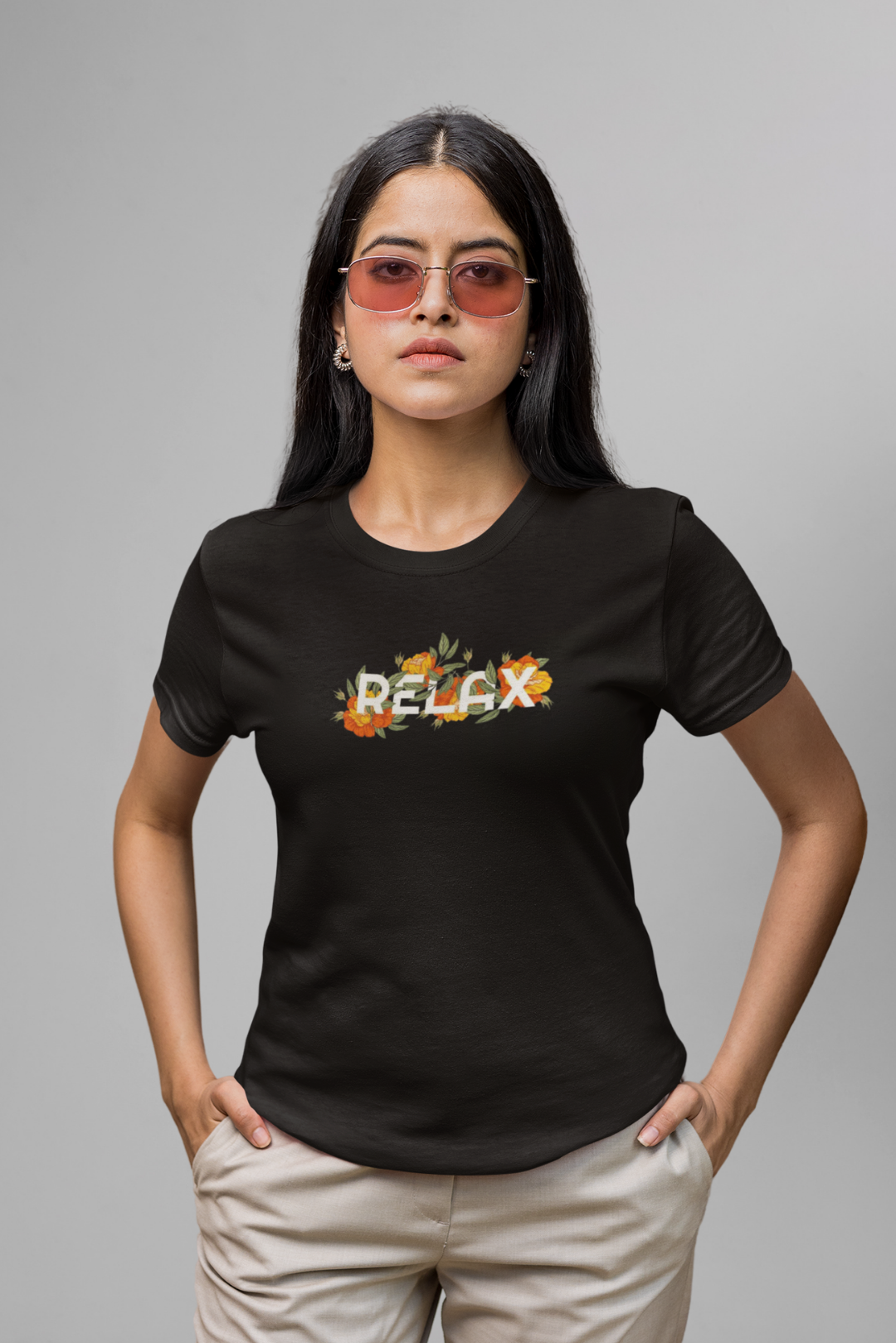 Graphic Black Basic T-shirt 013