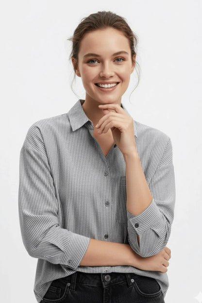 Black Stripes Button-Down Shirt