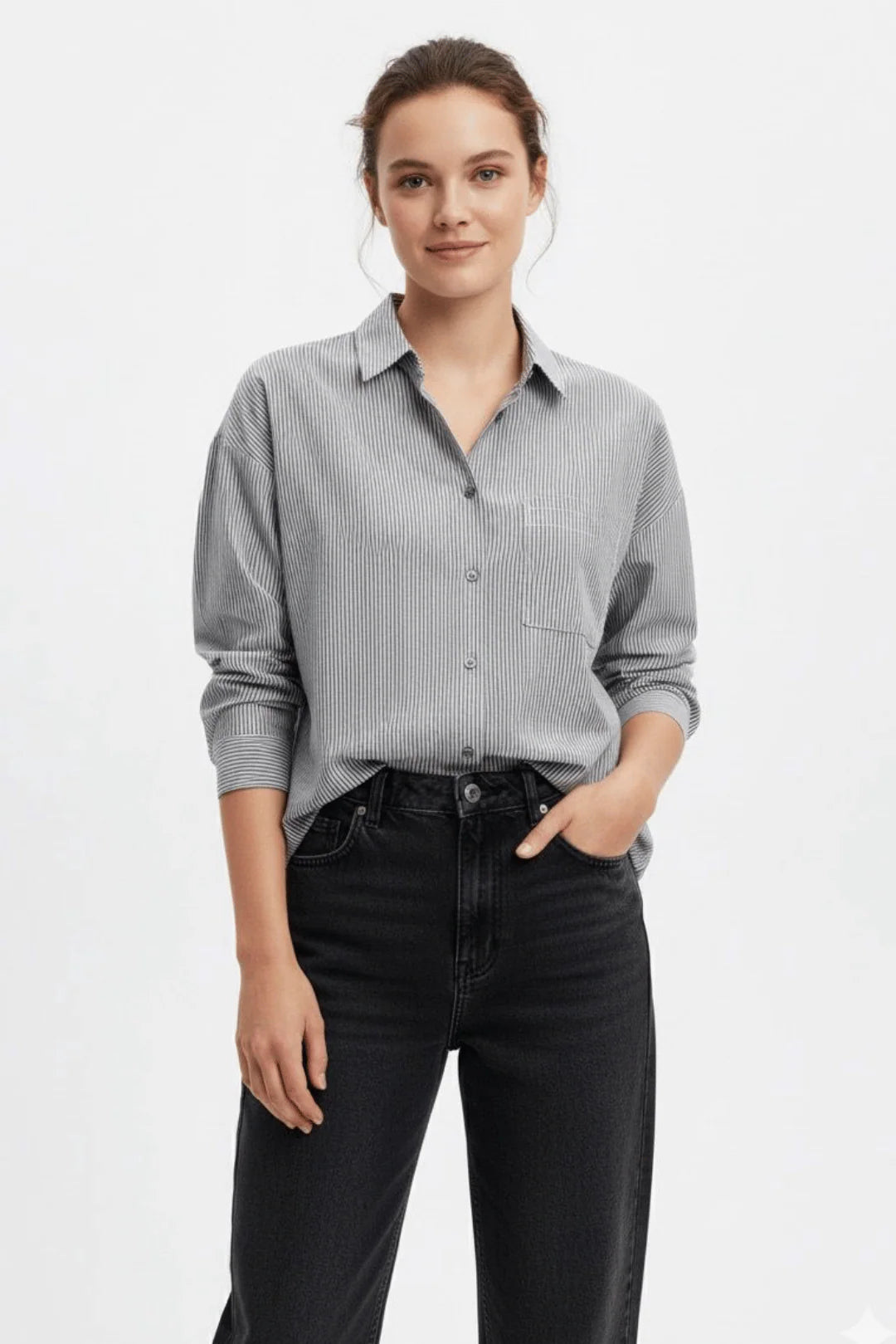 Black Stripes Button-Down Shirt