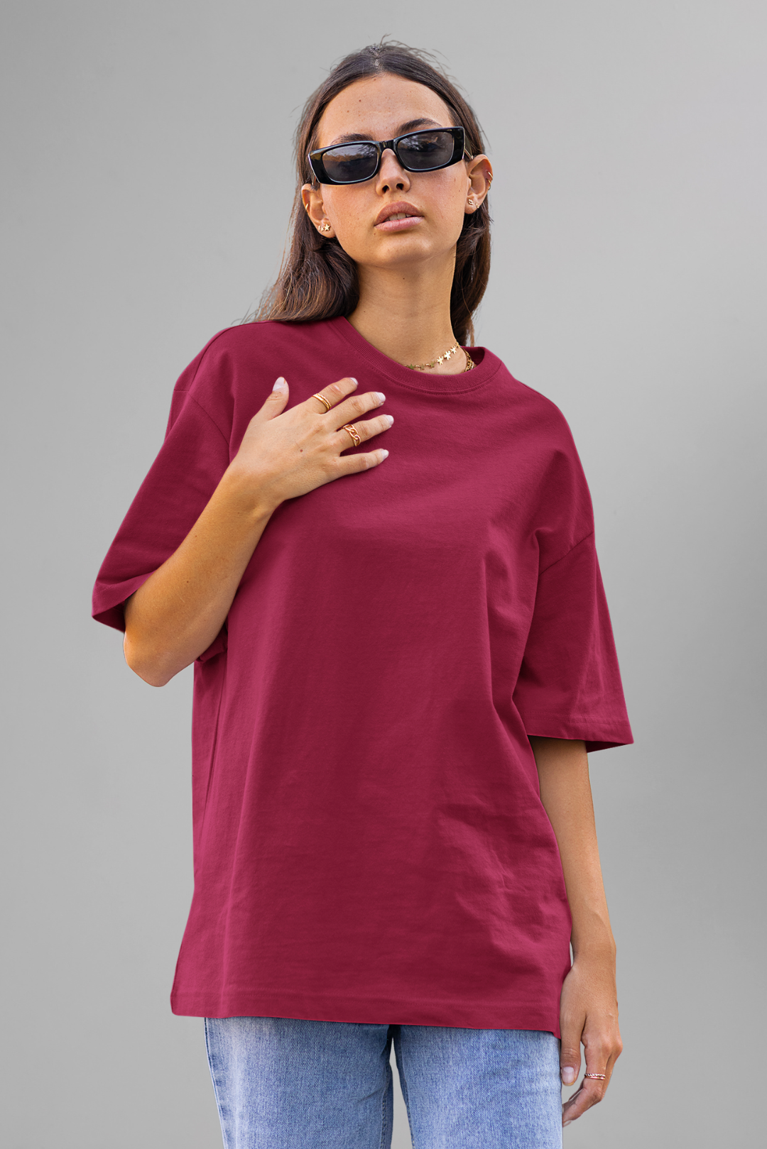 OVERSIZED T-SHIRT MAROON(04)
