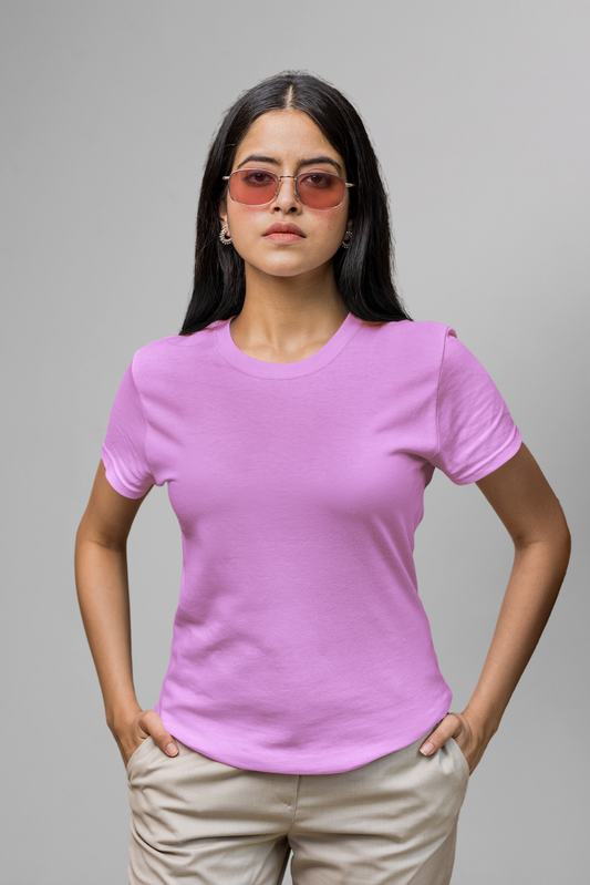 Plain  Lilac Basic T-shirt 05