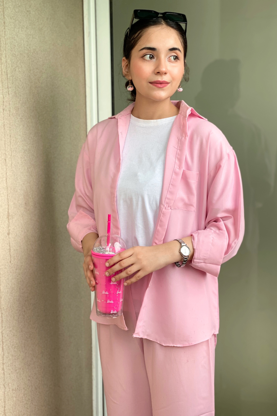 WOMEN'S 3 PIECE CO-ORD SET(BABY PINK)