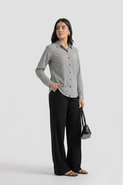 Black Stripes Button-Down Shirt