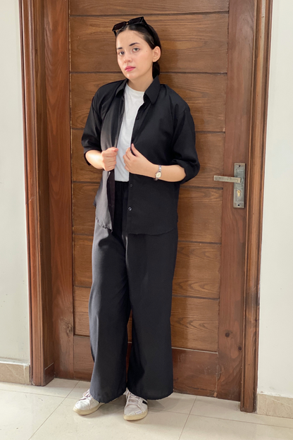 WOMEN'S 3 PIECE CO-ORD SET(BLACK)