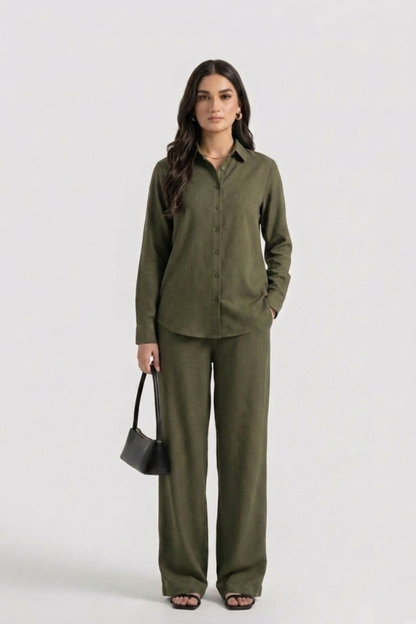 OLIVE GREEN ESSENTIAL CO-ORD SET