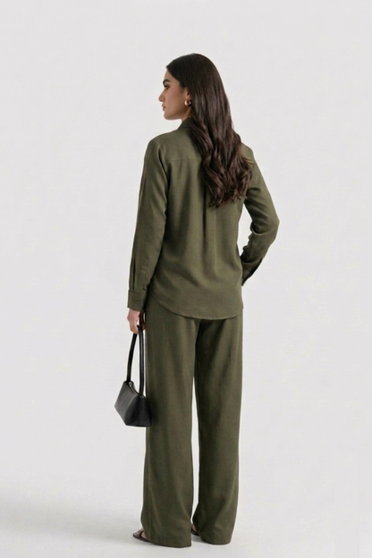 OLIVE GREEN ESSENTIAL CO-ORD SET