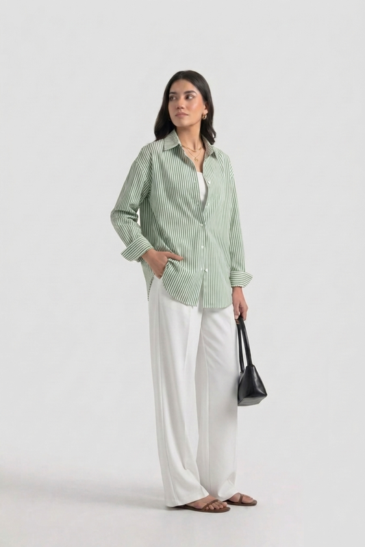 pastel Stripes Button-Down Shirt