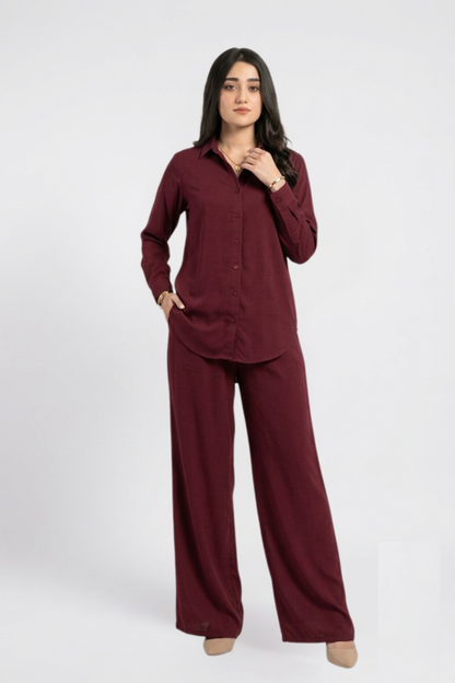 MAROON ESSENTIAL CO-ORD SET