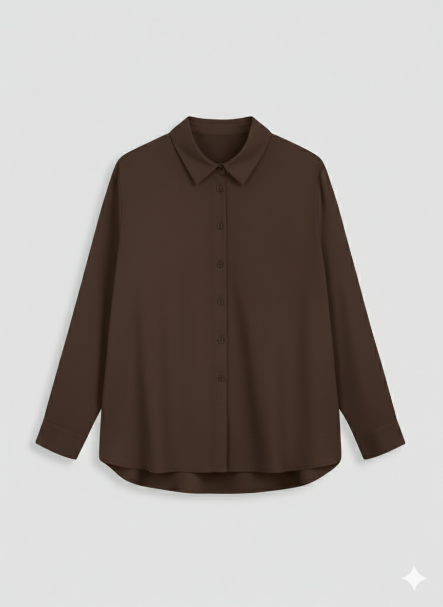 Cocoa Charm Button-Down Shirt