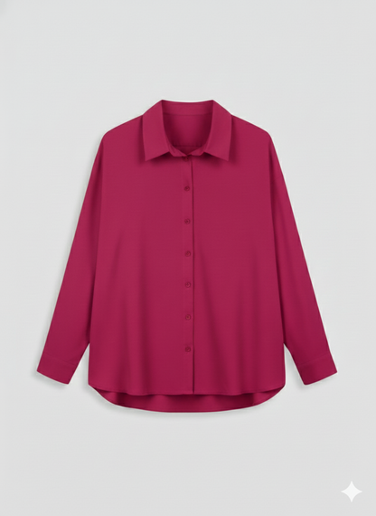 Cherry Luxe Button-Down Shirt