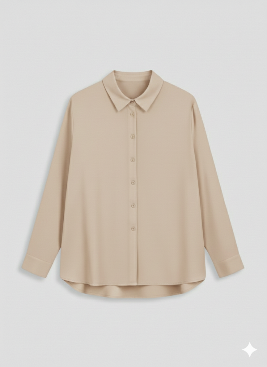 Sandstone Glow Button-Down Shirt