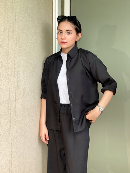 WOMEN'S 3 PIECE CO-ORD SET(BLACK)