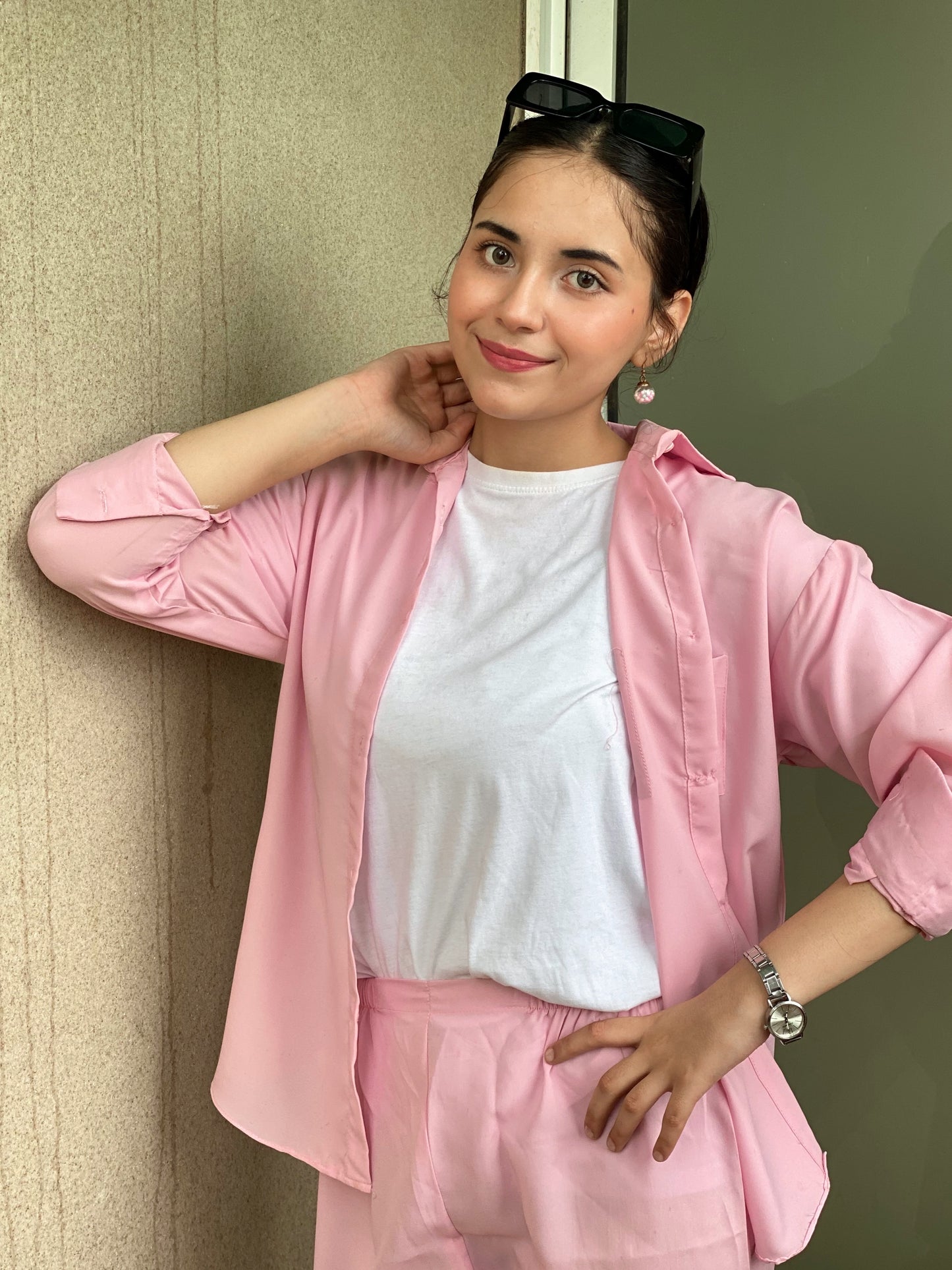 WOMEN'S 3 PIECE CO-ORD SET(BABY PINK)