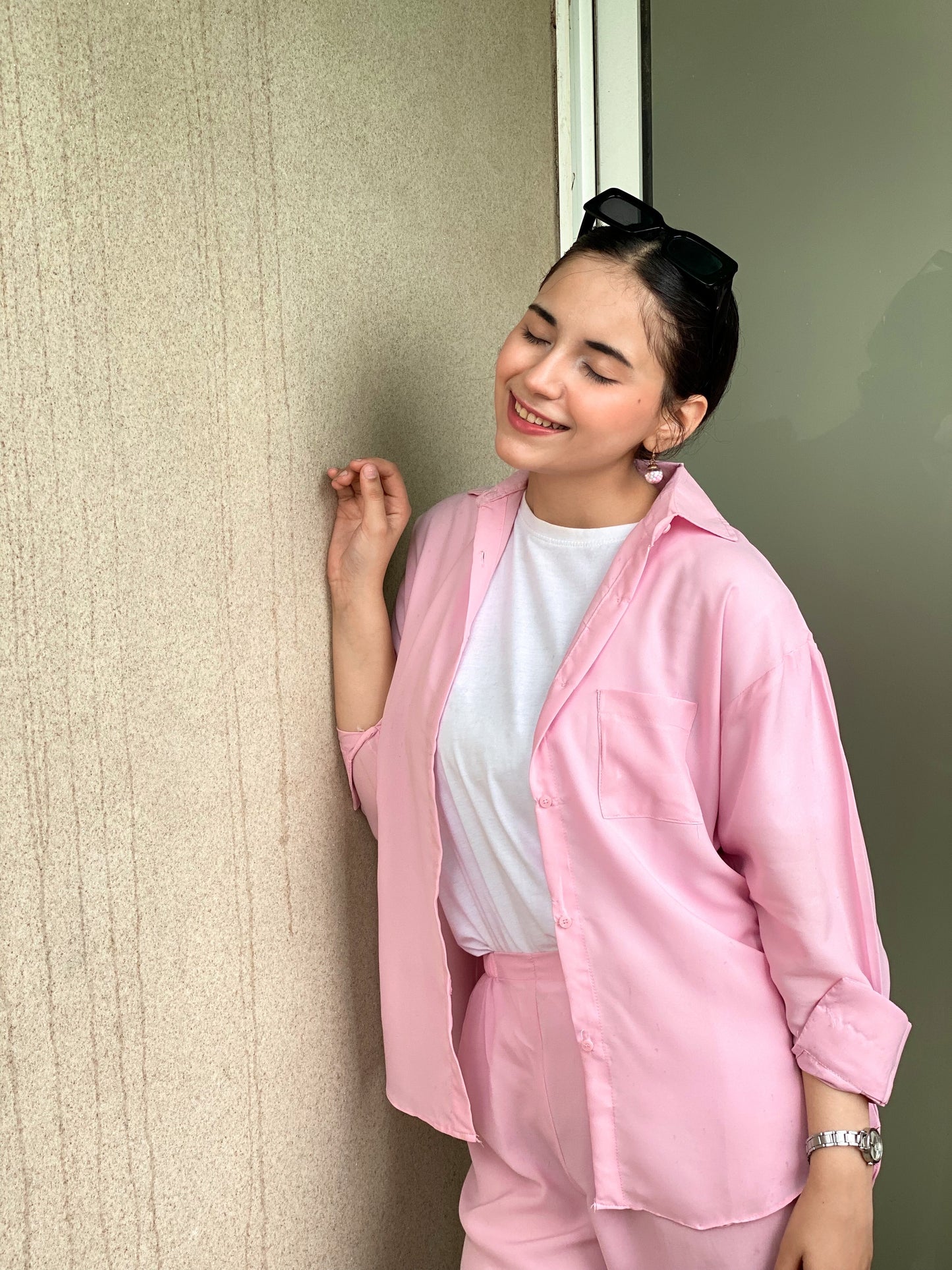 WOMEN'S 3 PIECE CO-ORD SET(BABY PINK)