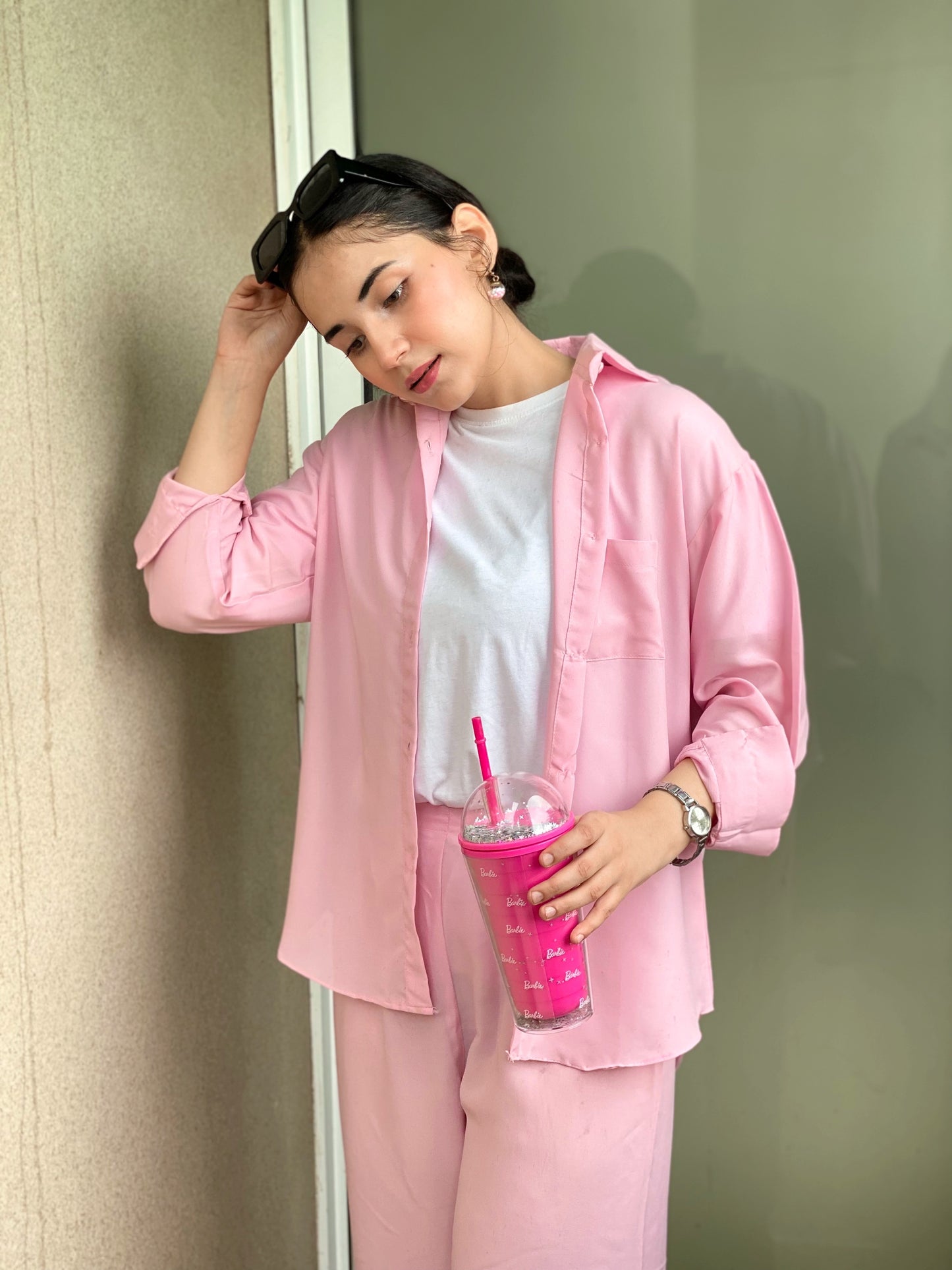 WOMEN'S 3 PIECE CO-ORD SET(BABY PINK)