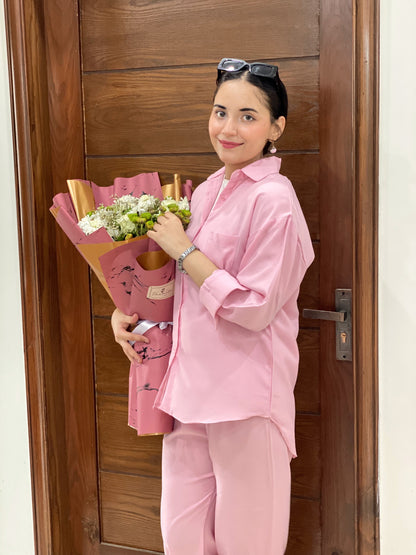 WOMEN'S 3 PIECE CO-ORD SET(BABY PINK)