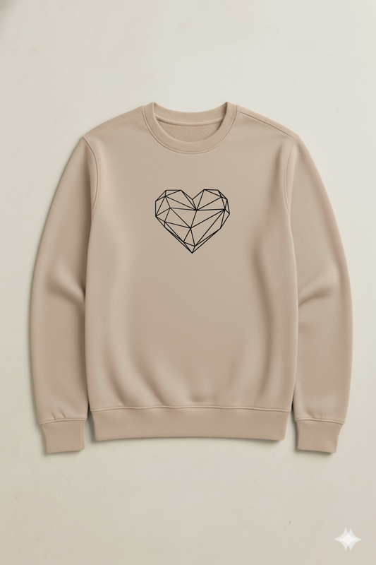 BLACK HEART BEIGE SWEATSHIRT