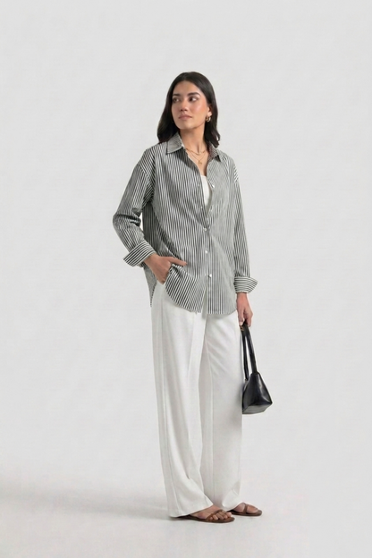 Black Stripes Button-Down Shirt