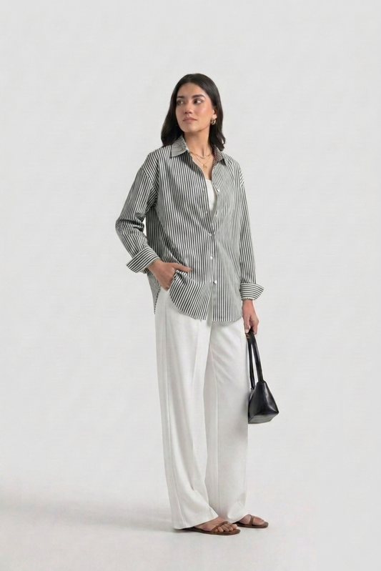 Black Stripes Button-Down Shirt