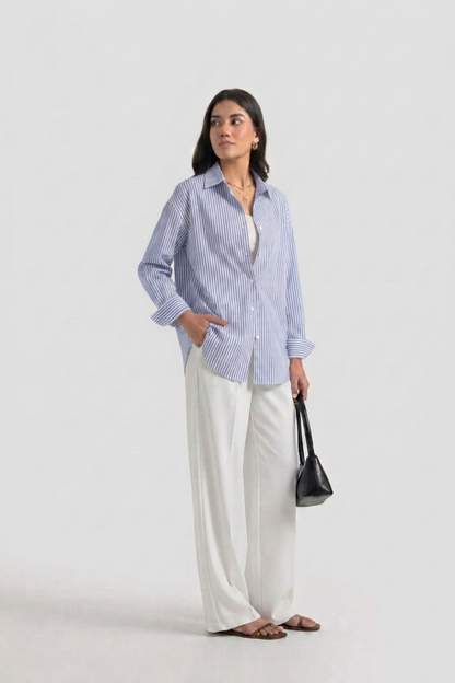 Blue Stripes Button-Down Shirt
